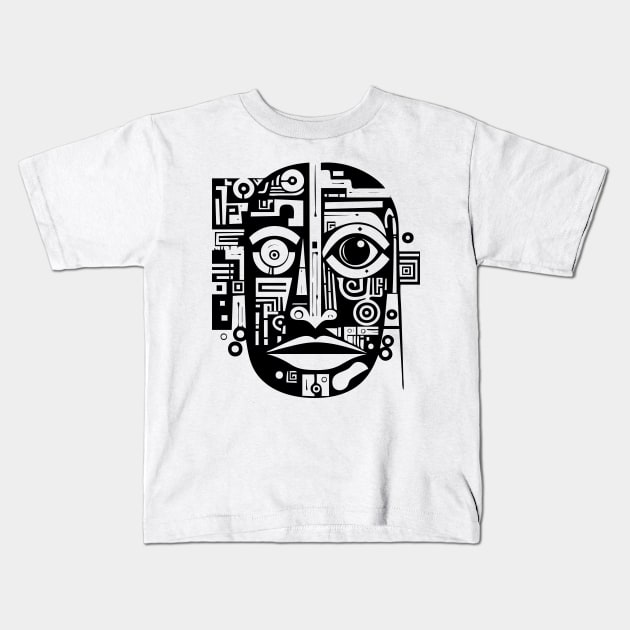 Pop Art Abstract Face Kids T-Shirt by n23tees